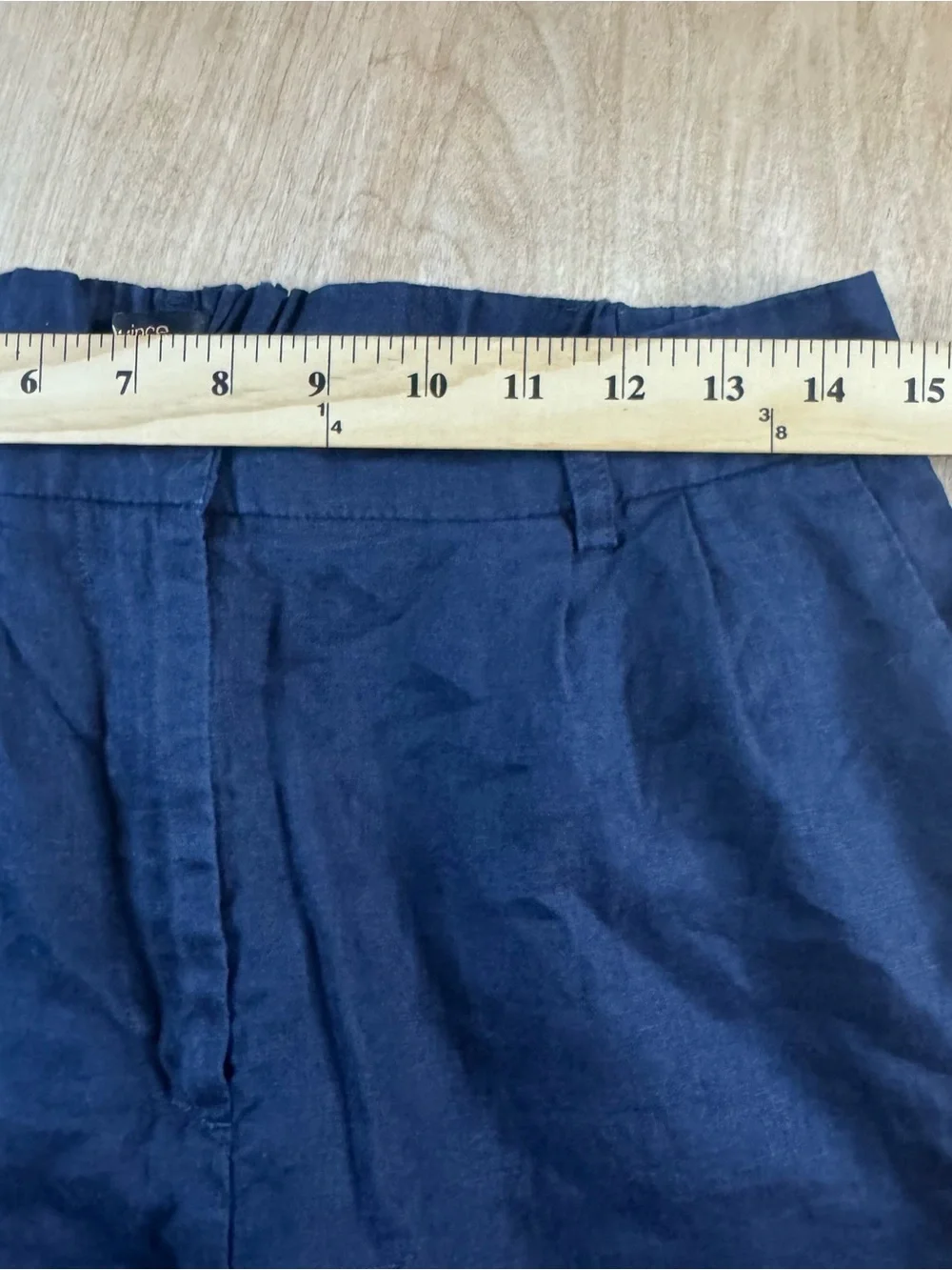 Quince Women’s Blue 100% Linen Pleated Front Straight Leg Pants Pockets Size 10.